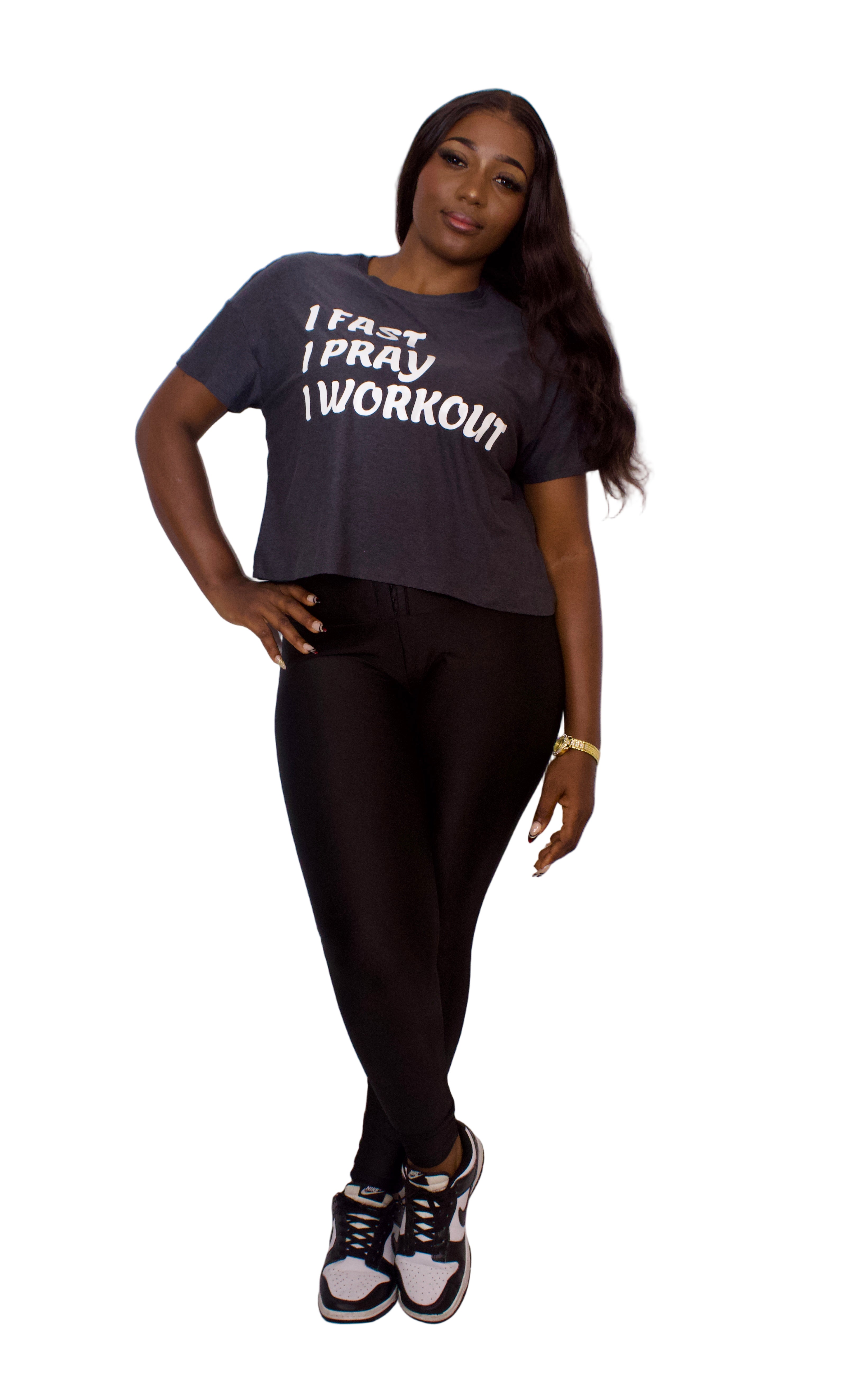 I FAST/ I PRAY/ I WORKOUT- Crop Top T-Shirt