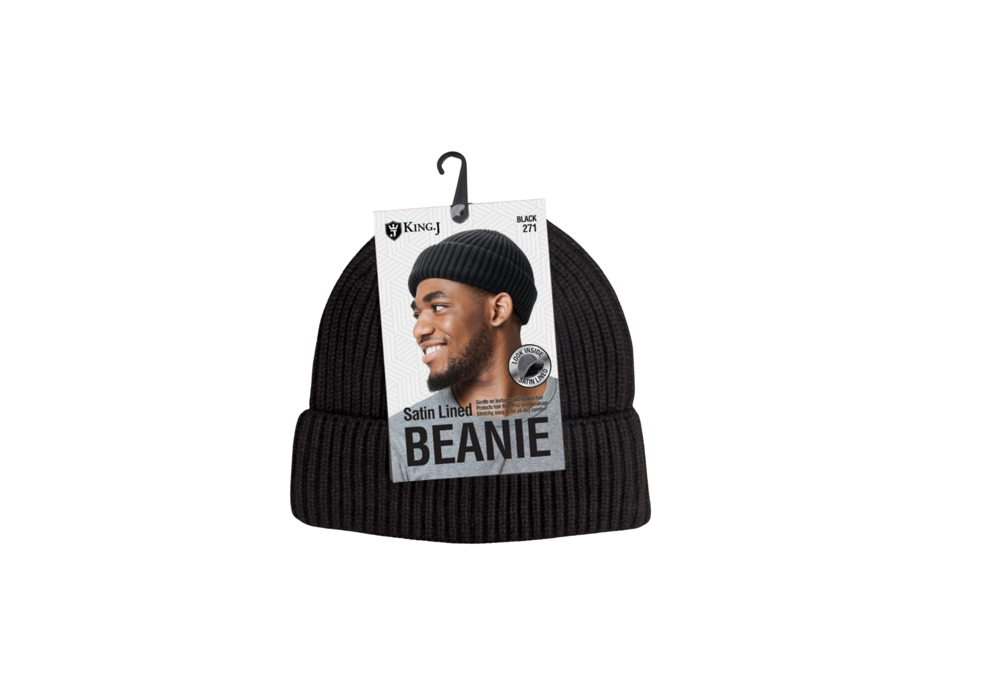 King J Satin Lined Beanie | Protects Hair from Frizz & Breakage