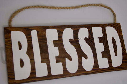 Blessed Rustic Wood Sign