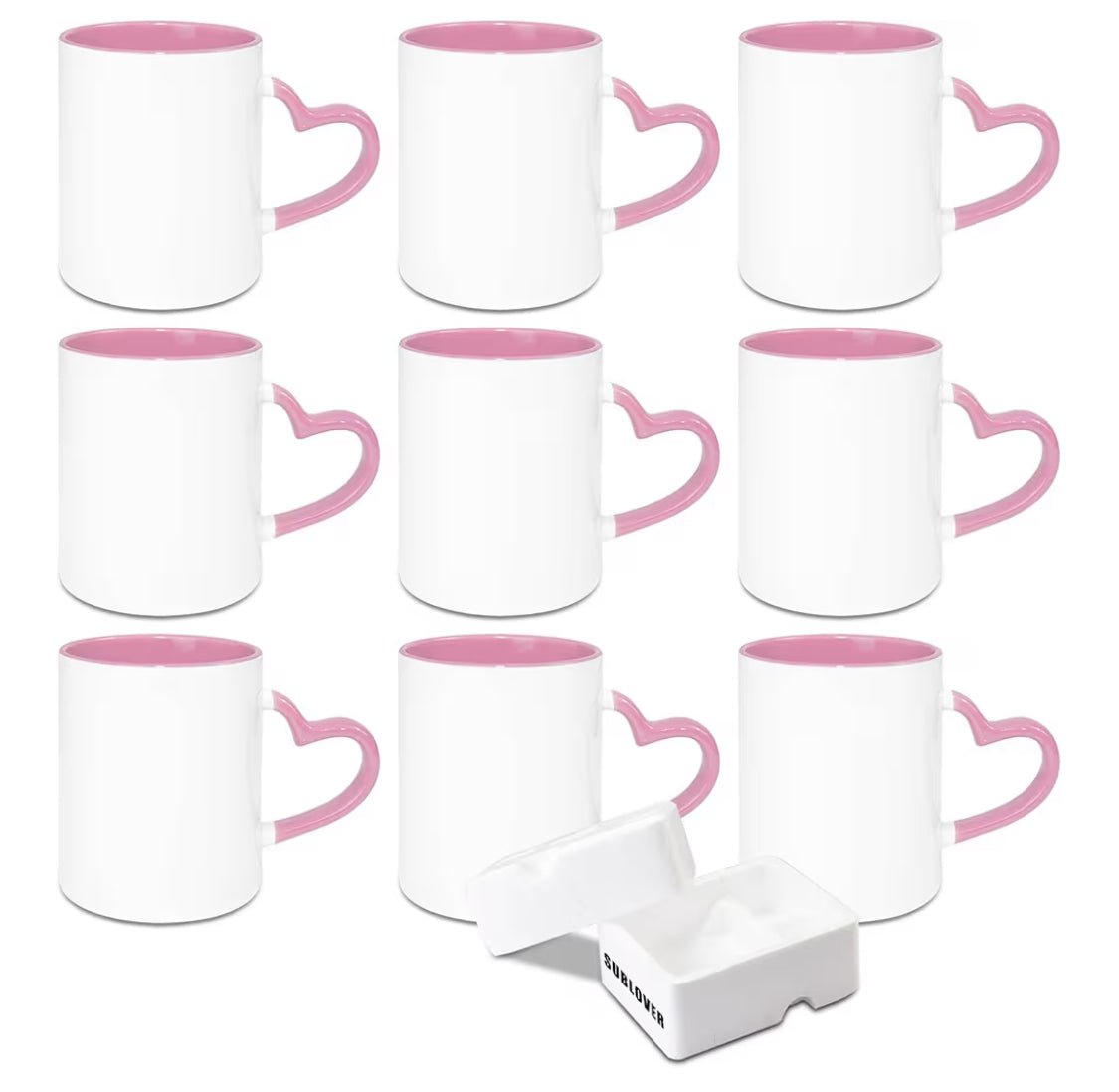 Custom 11oz Ceramic Heart-Handle Mug