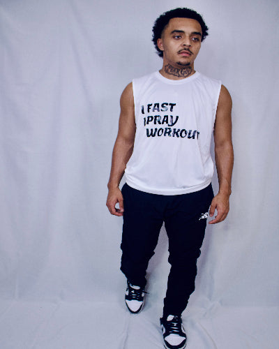 I FAST/ I PRAY/ I WORKOUT - Men's Zone Performance Muscle T-Shirt