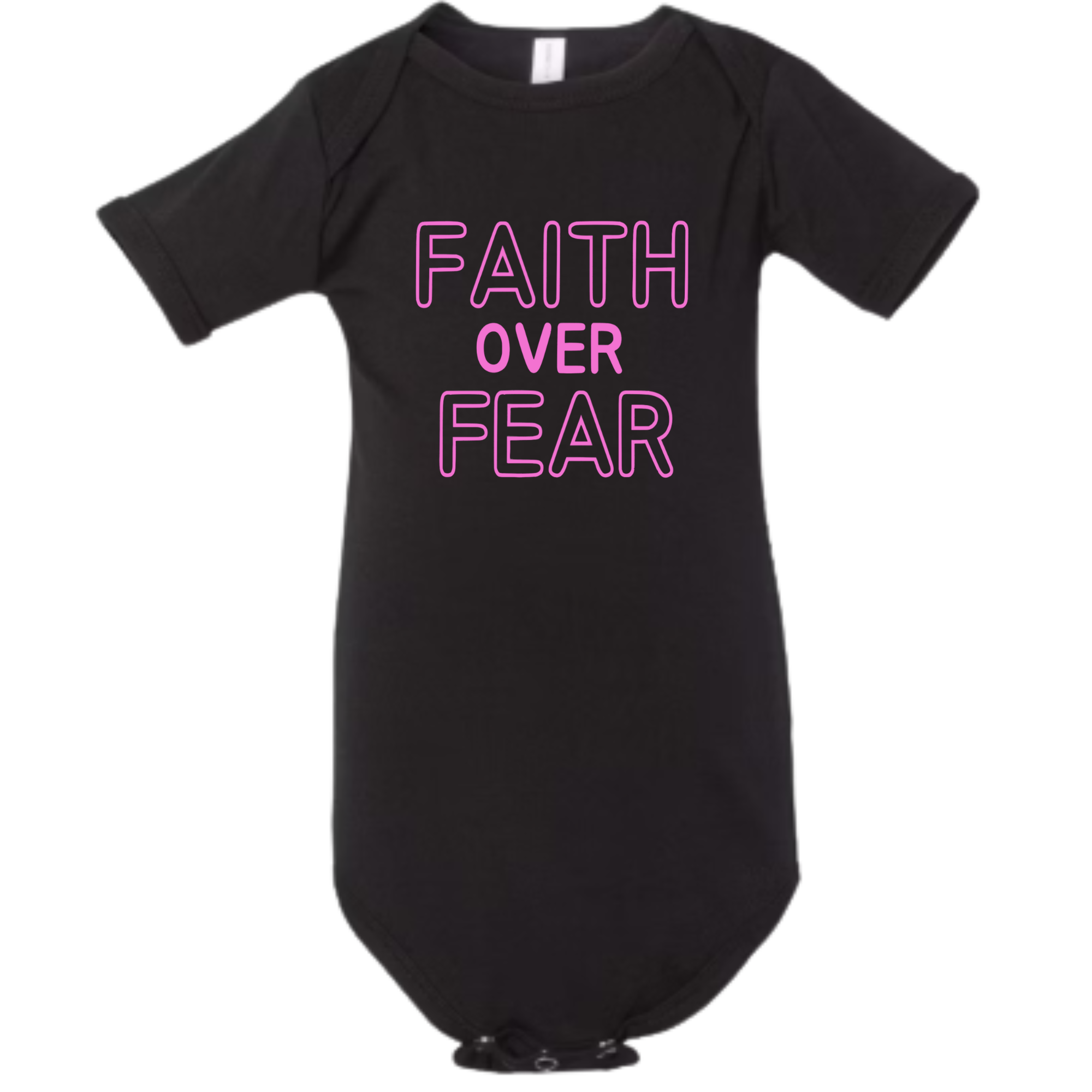 Faith Over Fear. Infant Jersey Short-Sleeve One-Piece Bella + Canvas