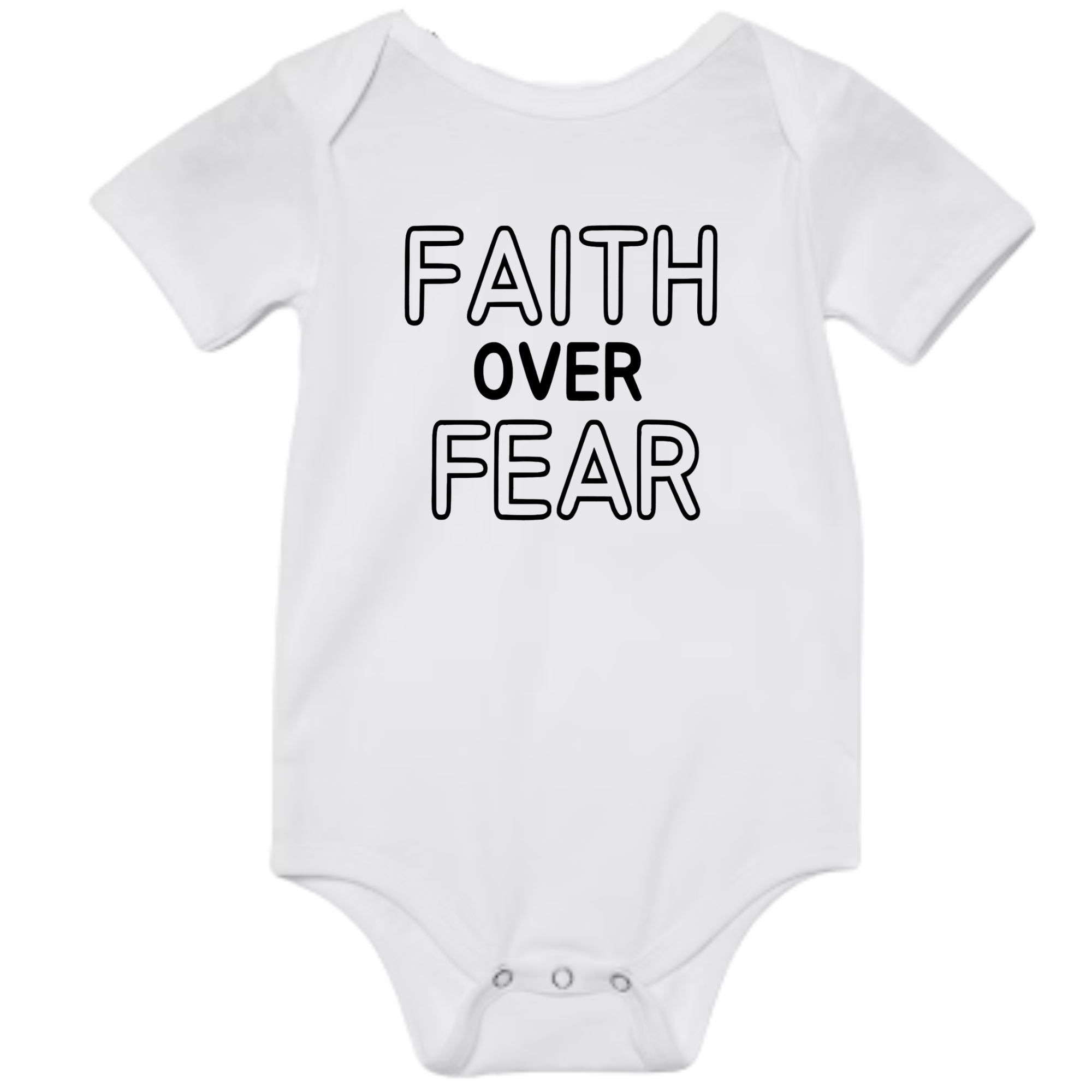 Faith Over Fear. Infant Jersey Short-Sleeve One-Piece Bella + Canvas