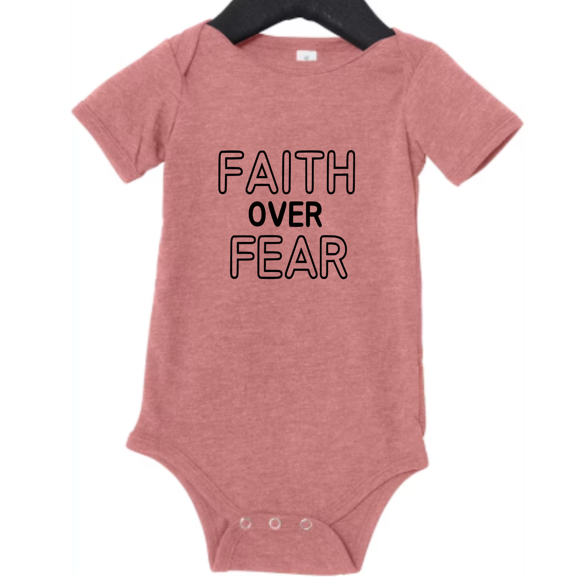 Faith Over Fear. Infant Jersey Short-Sleeve One-Piece Bella + Canvas