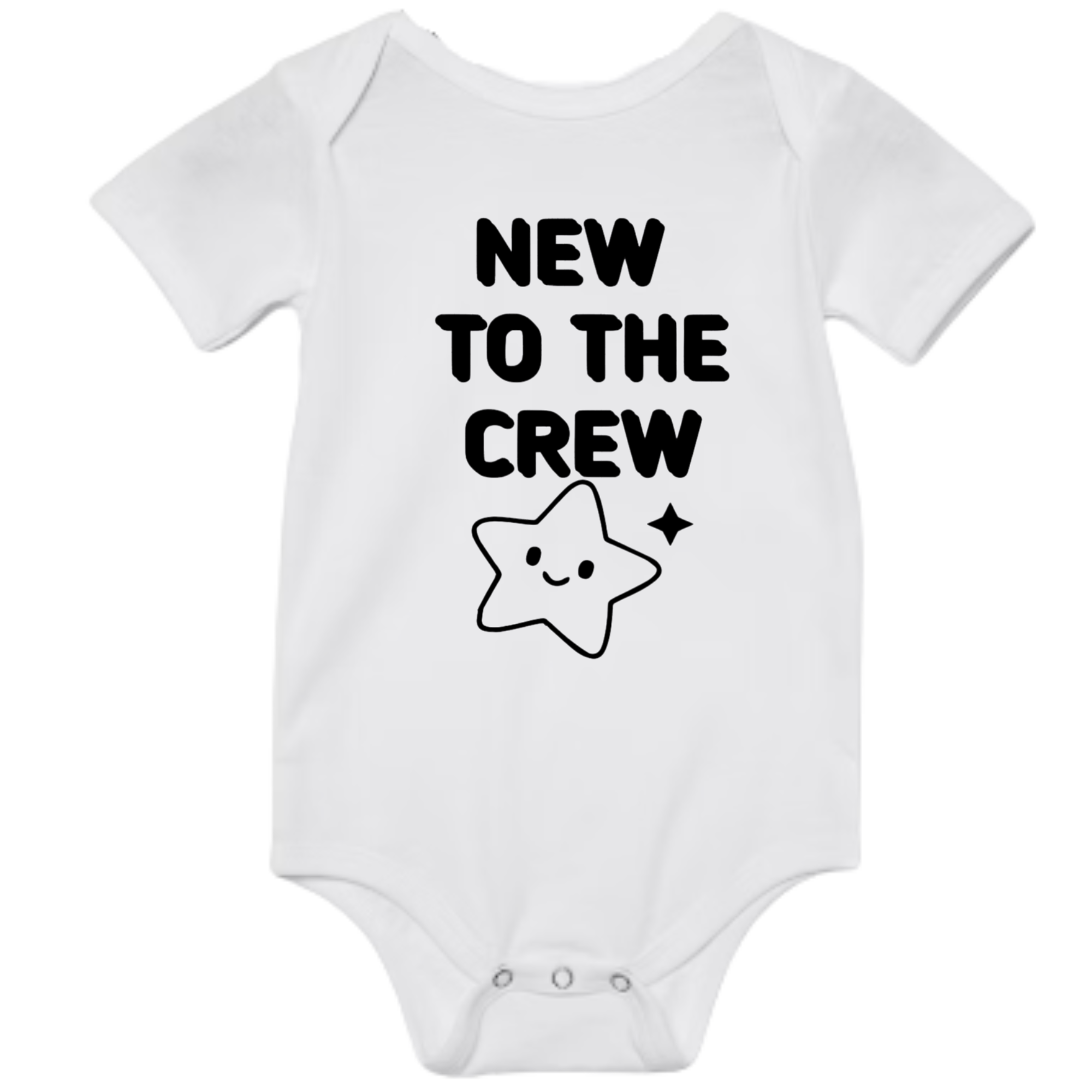 New To The Crew.  Infant Jersey Short-Sleeve One-Piece Bella + Canvas