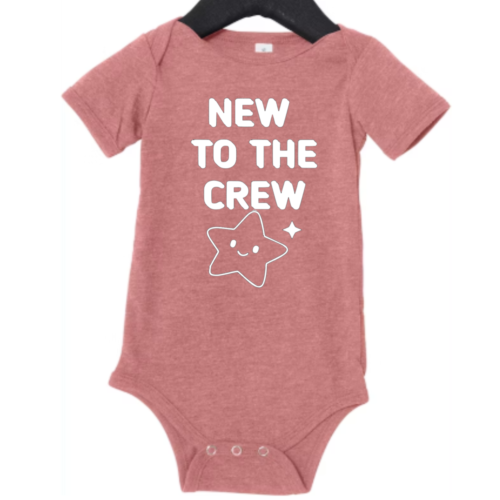 New To The Crew.  Infant Jersey Short-Sleeve One-Piece Bella + Canvas