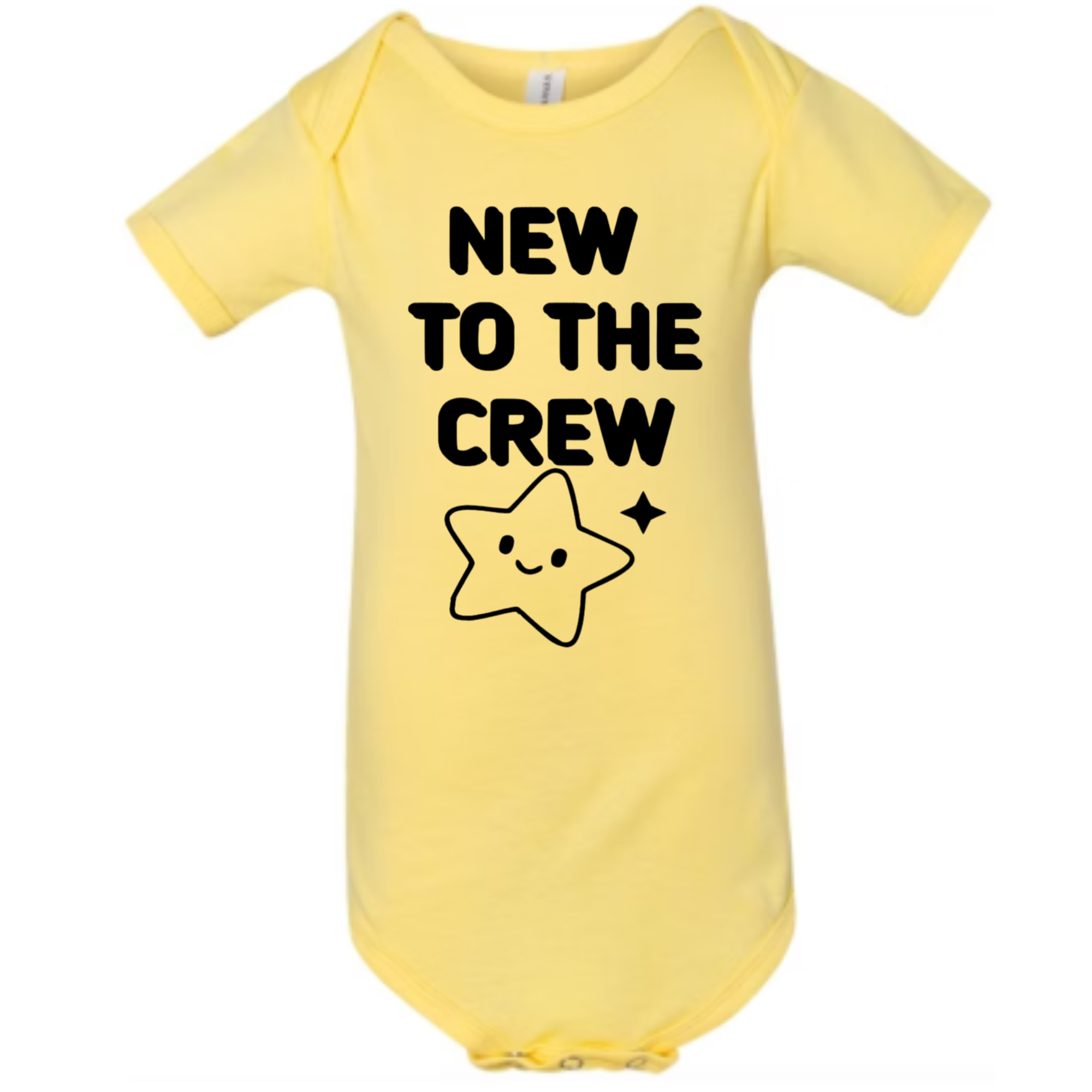 New To The Crew.  Infant Jersey Short-Sleeve One-Piece Bella + Canvas