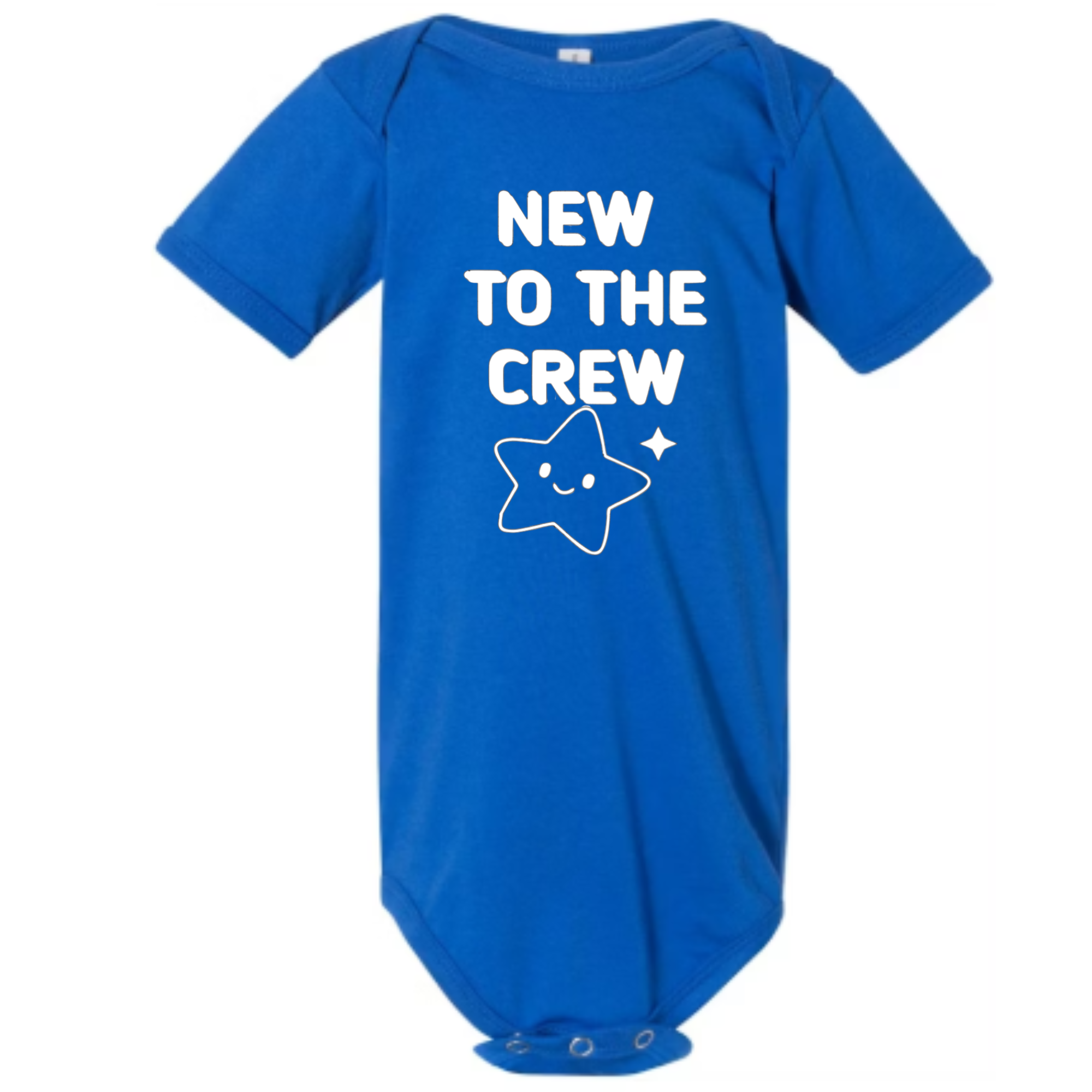 New To The Crew.  Infant Jersey Short-Sleeve One-Piece Bella + Canvas