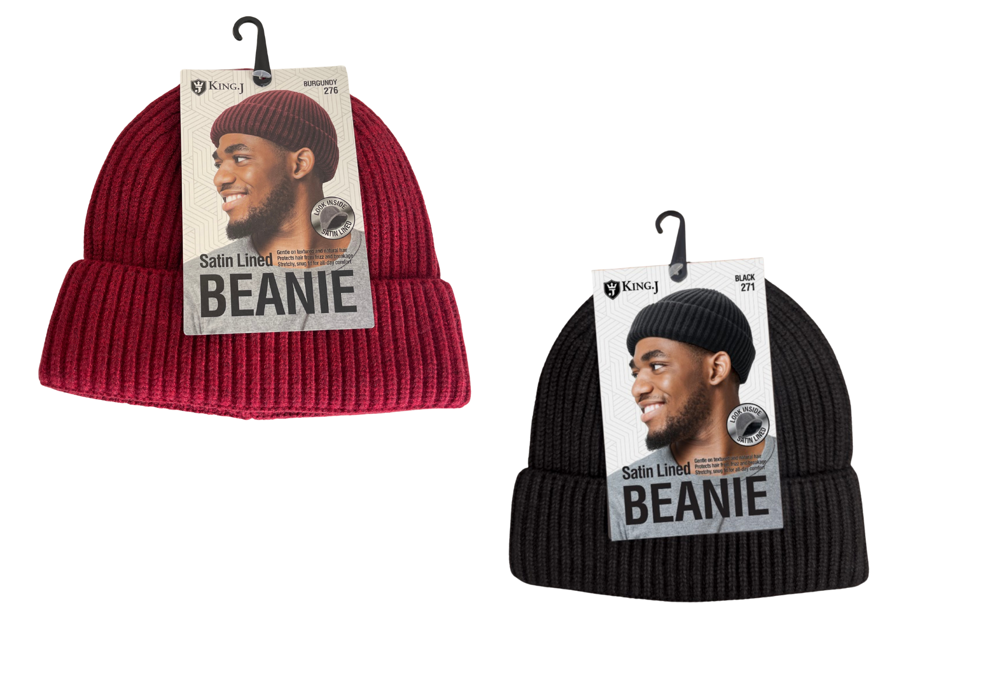 King J Satin Lined Beanie | Protects Hair from Frizz & Breakage