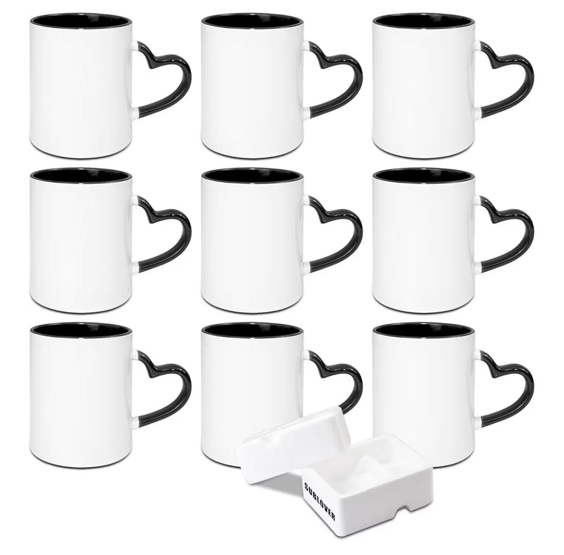 Custom 11oz Ceramic Heart-Handle Mug