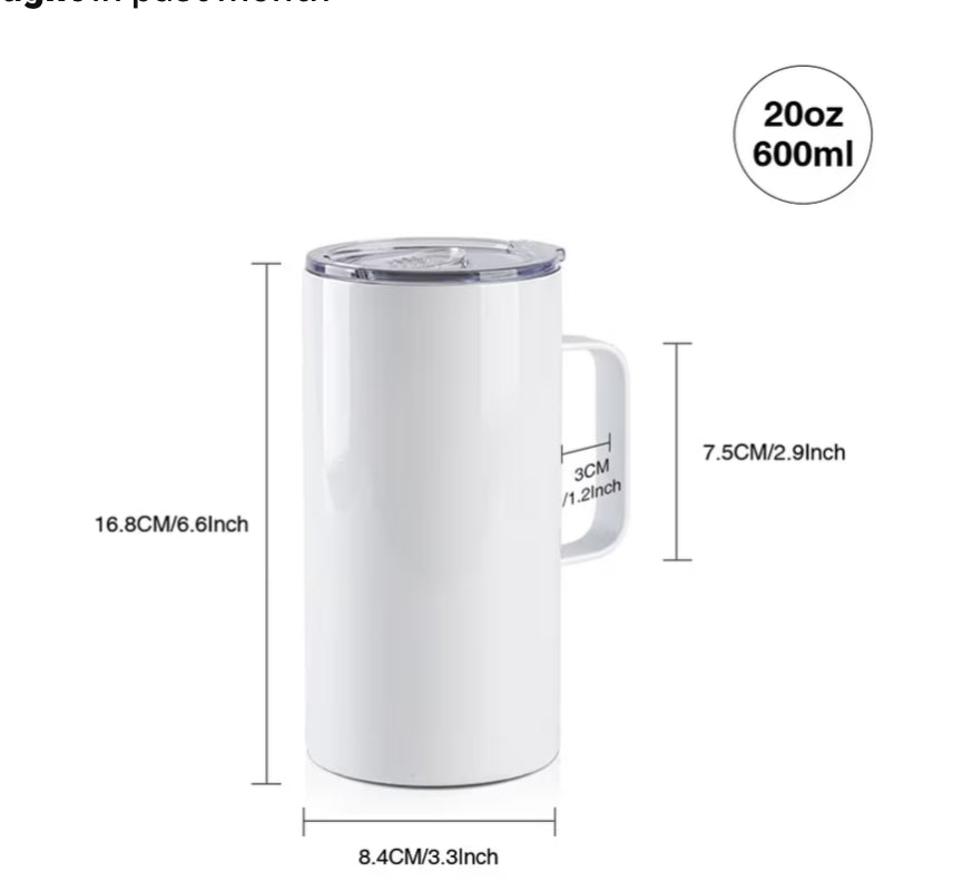 Faith Over Fear 20 OZ Tumbler/Mug with Handle