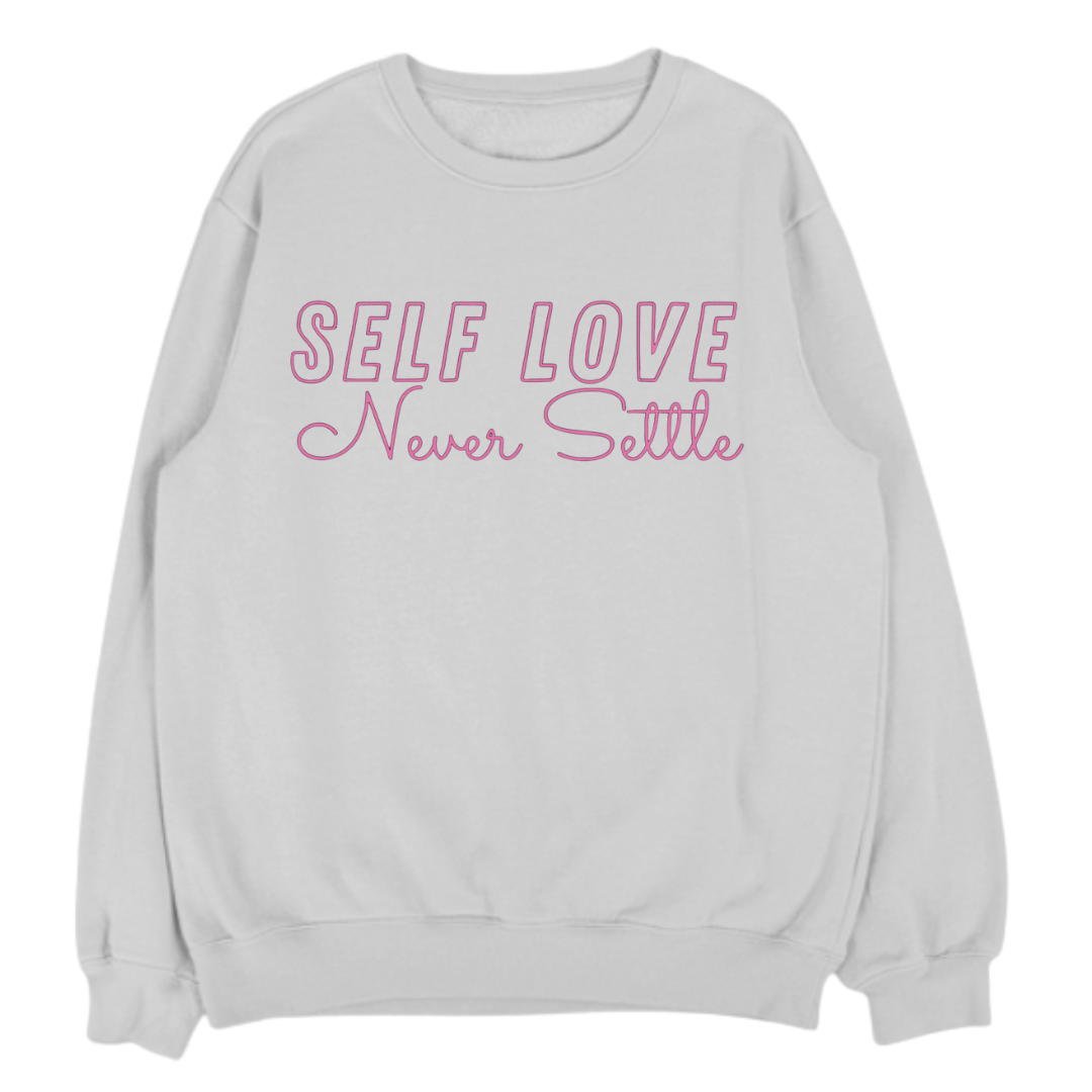 SELF LOVE NEVER SETTLE-UNISEX FLEECE CREWNECK