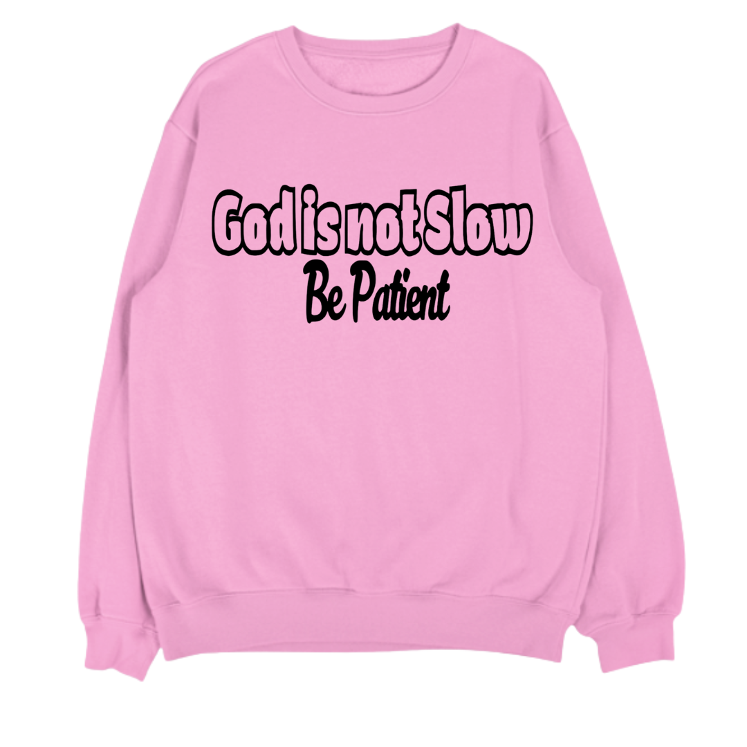 God Is Not Slow Be Patient- UNISEX FLEECE CREWNECK