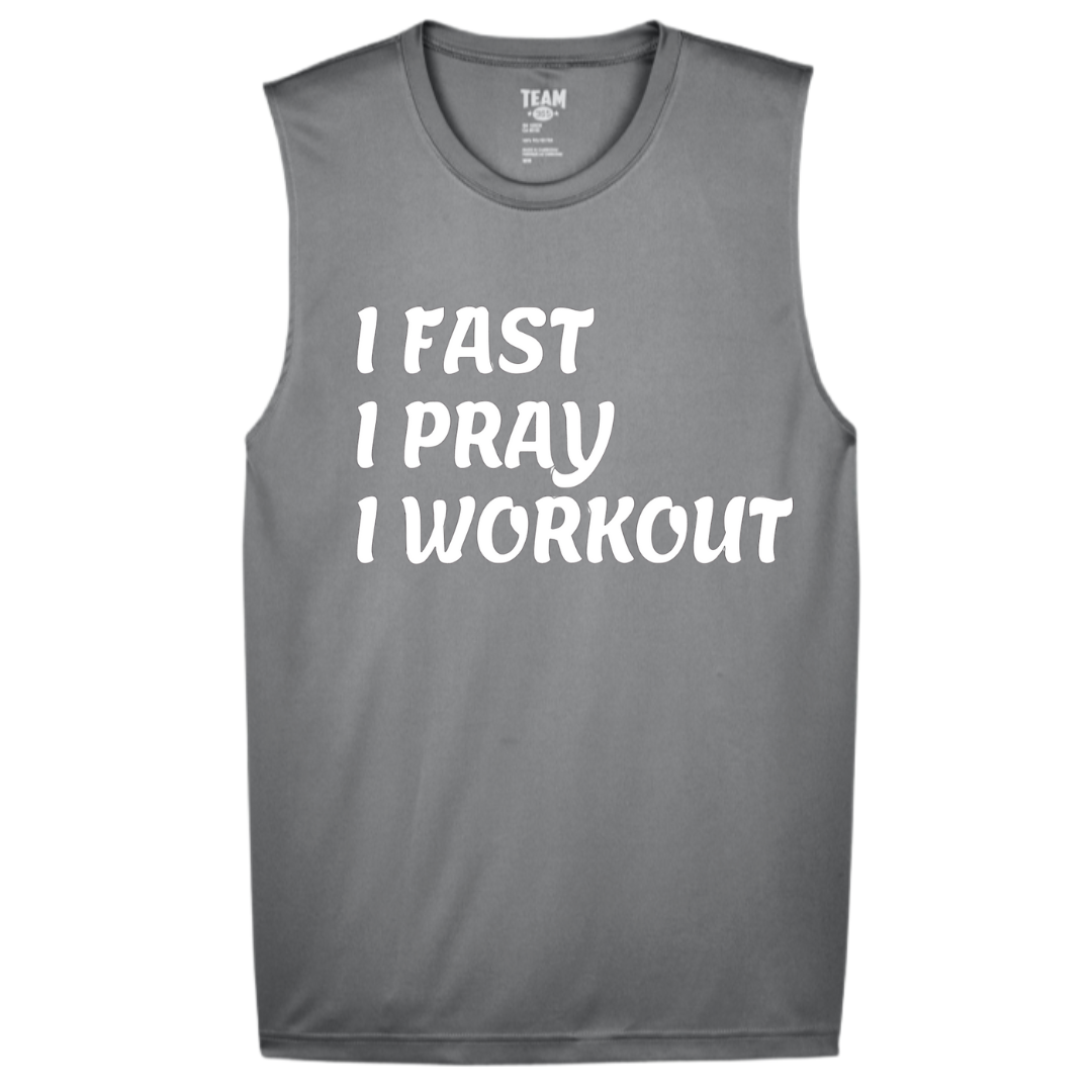 I FAST/ I PRAY/ I WORKOUT - Men's Zone Performance Muscle T-Shirt