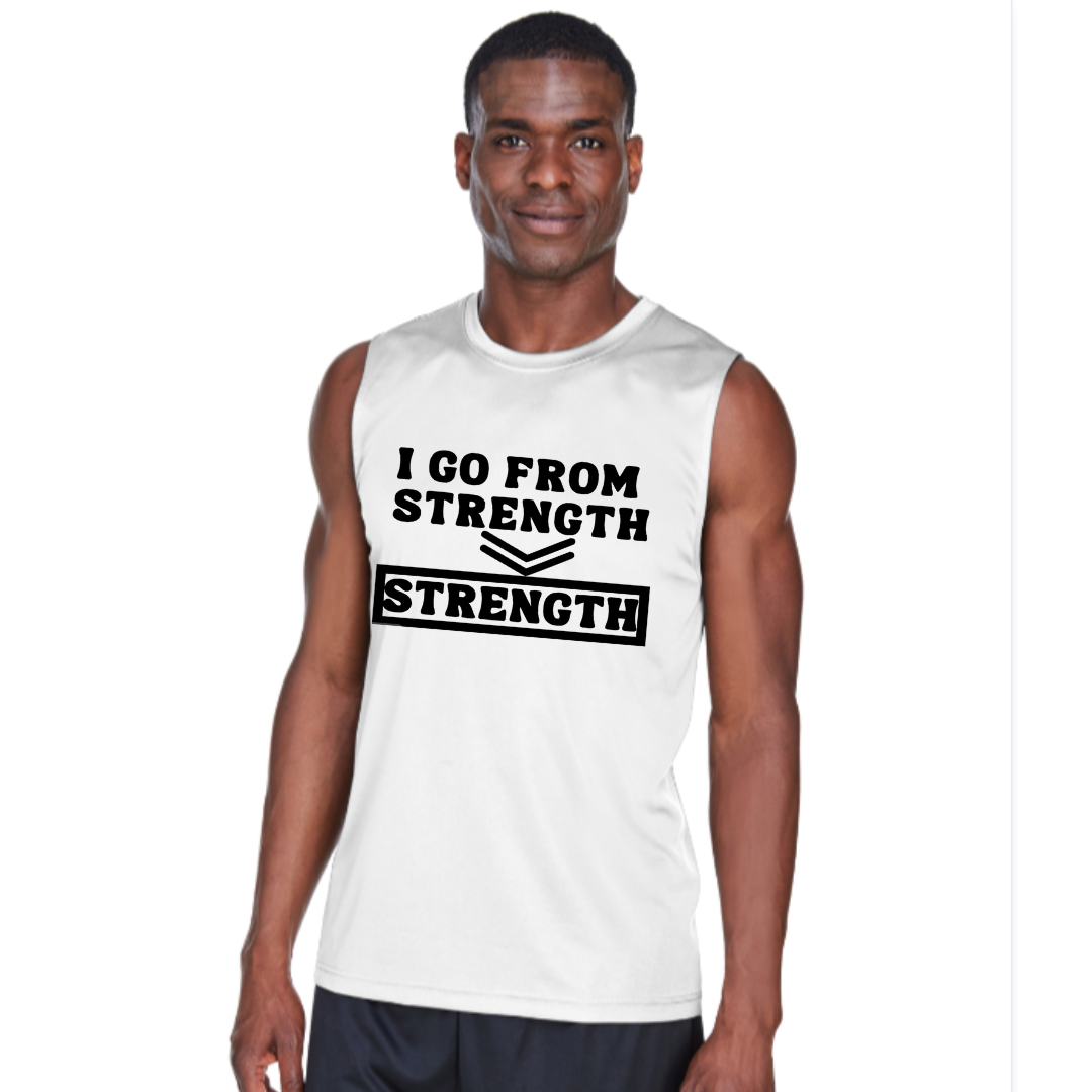 I GO FROM STRENGTH TO STRENTH-Men's Zone Performance Muscle T-Shirt