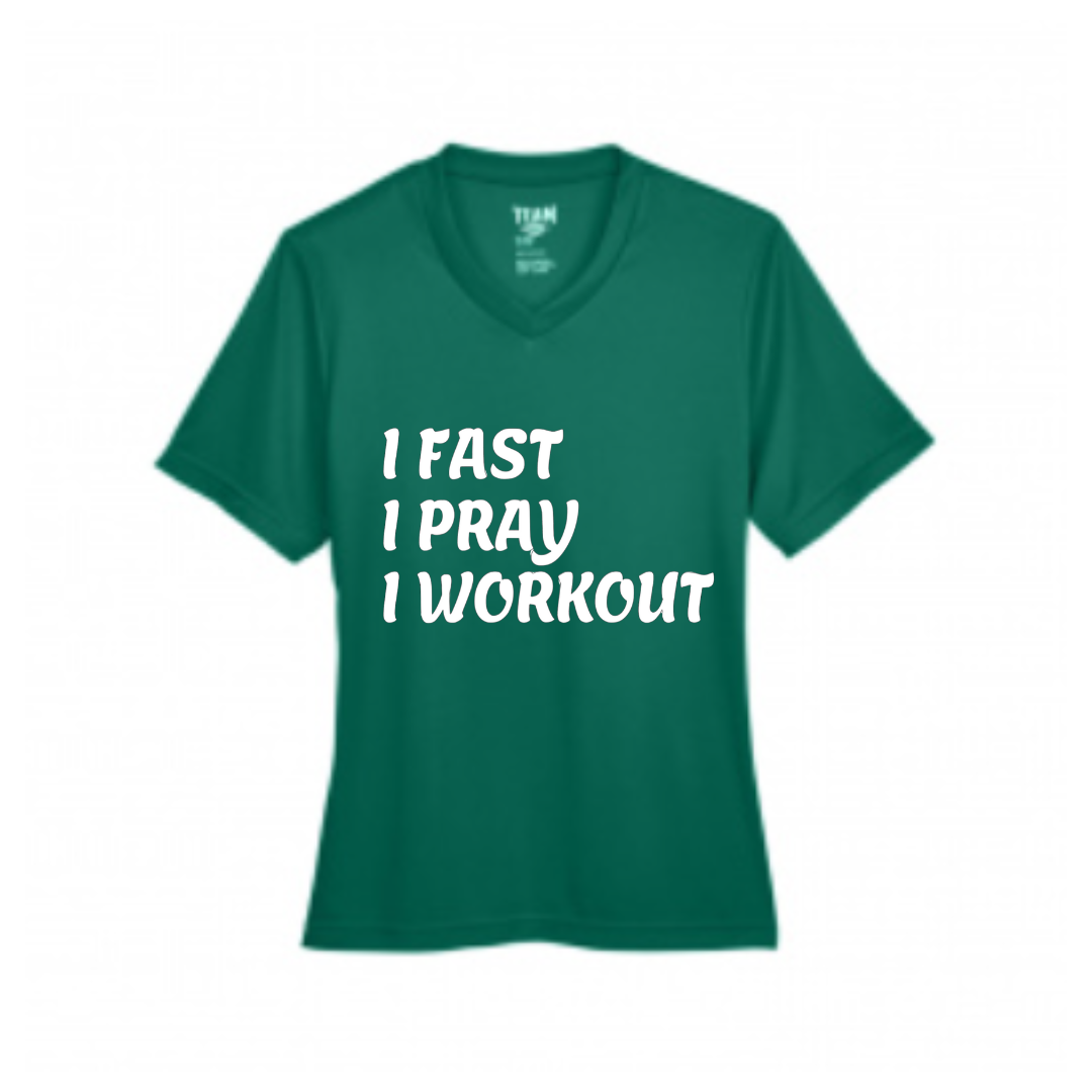 I FAST/I PRAY/ I WORKOUT - Women's Zone Performance T-Shirt
