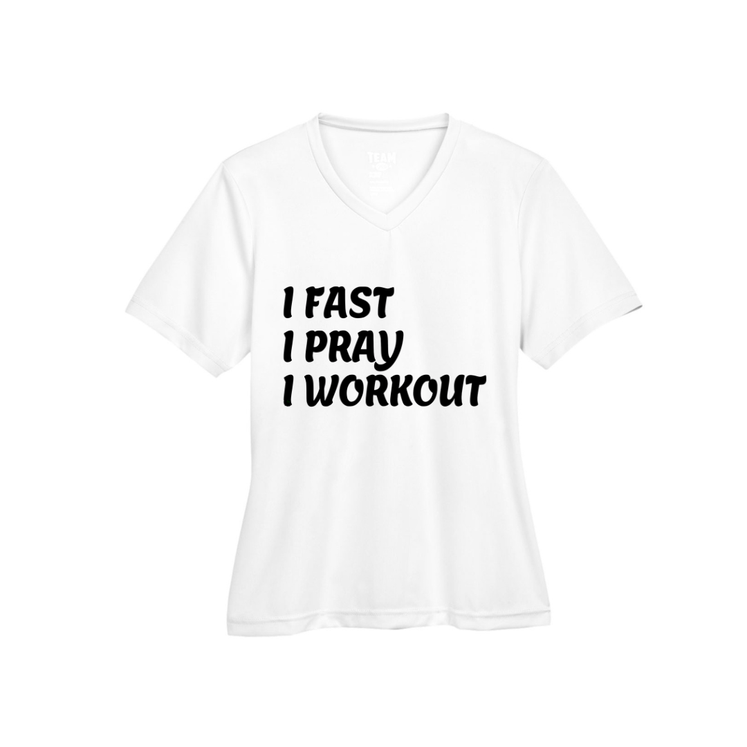 I FAST/I PRAY/ I WORKOUT - Women's Zone Performance T-Shirt