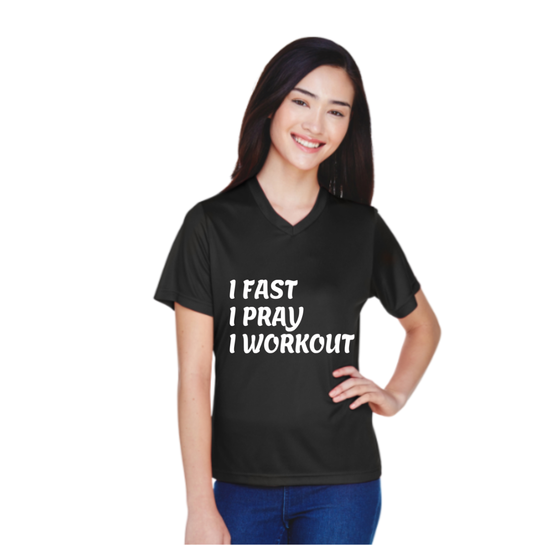 I FAST/I PRAY/ I WORKOUT - Women's Zone Performance T-Shirt