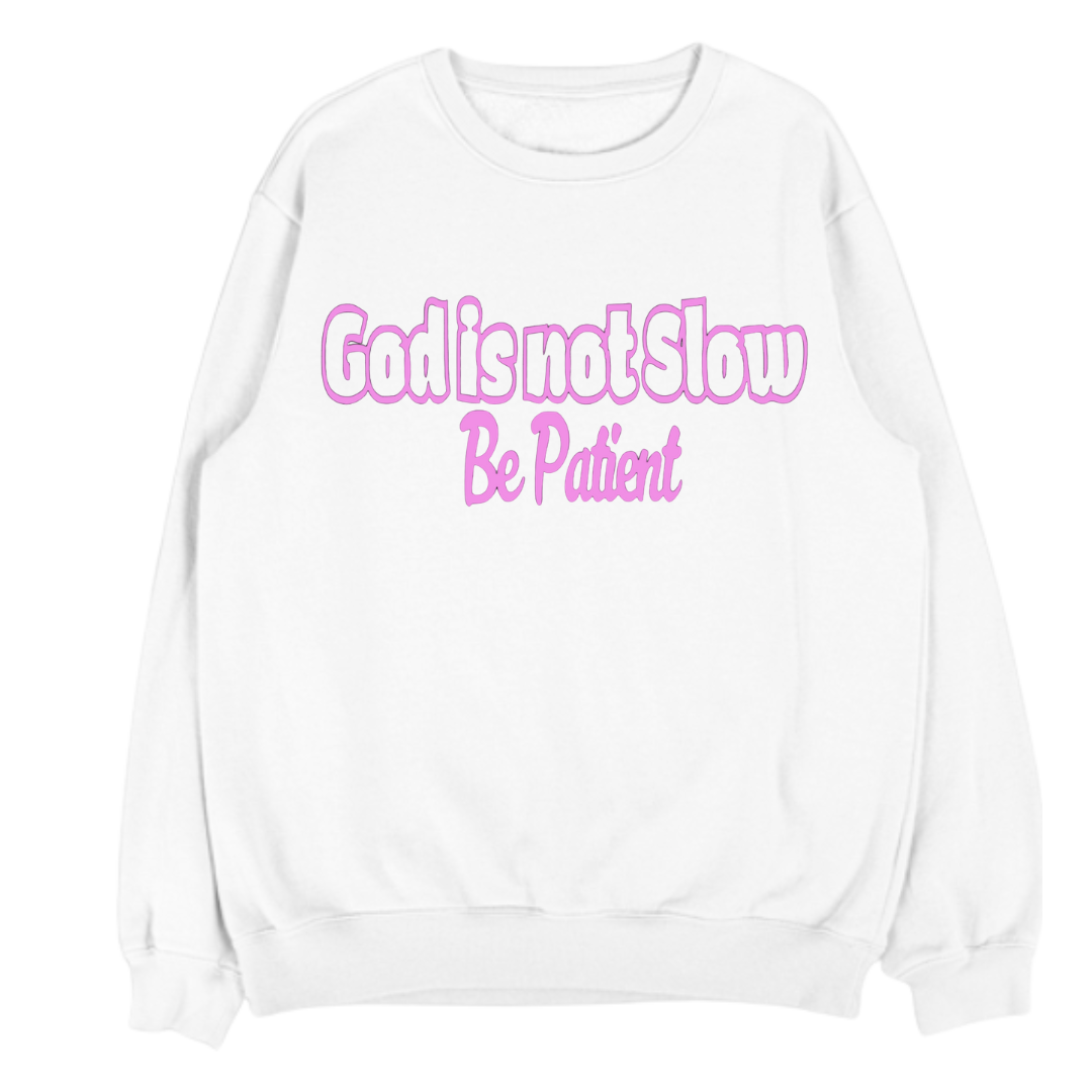 God Is Not Slow Be Patient- UNISEX FLEECE CREWNECK