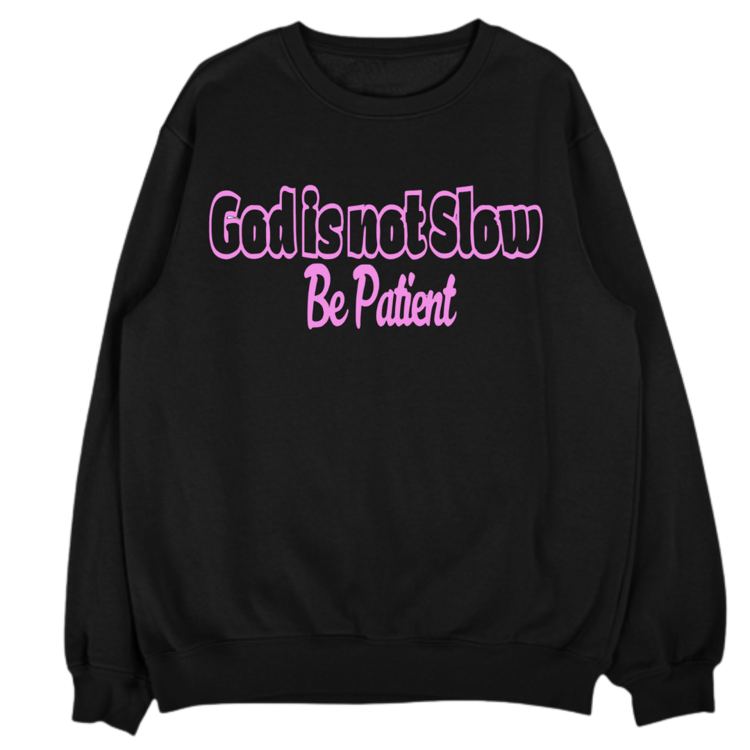 God Is Not Slow Be Patient- UNISEX FLEECE CREWNECK